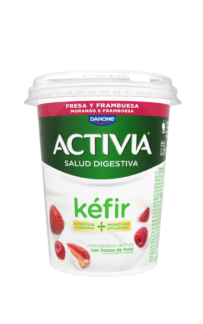 Kéfir Com Pedaços De Morango E Framboesa Activia 0.38Kg