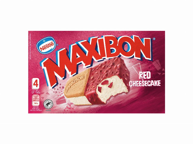 Gelado Sandwich Maxibon Red Cheesecake 4X87 g