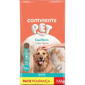 Ração Para Cão Sénior Frango E Legumes Pack Poupança Continente Pet Equilíbrio 7,5 kg