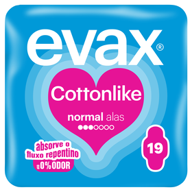 Pensos Higiénicos Cottonlike Normal Com Abas Evax 19 Un