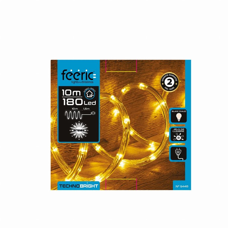 Hkh Luzes De Natal Branco Quente Para Exterior Em Tubo 8 Funções 180 Led 10 M