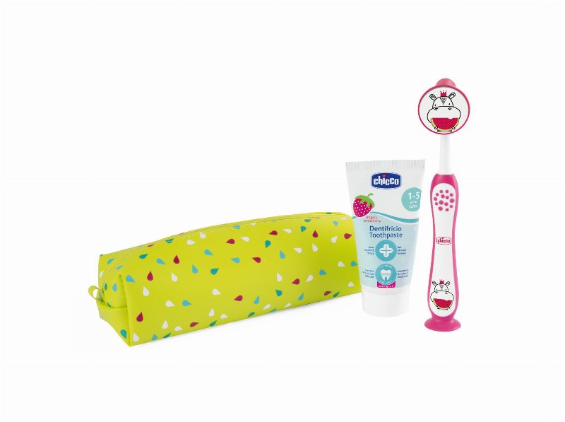 Kit Chicco Higiene Oral Rosa 3-6 Anos