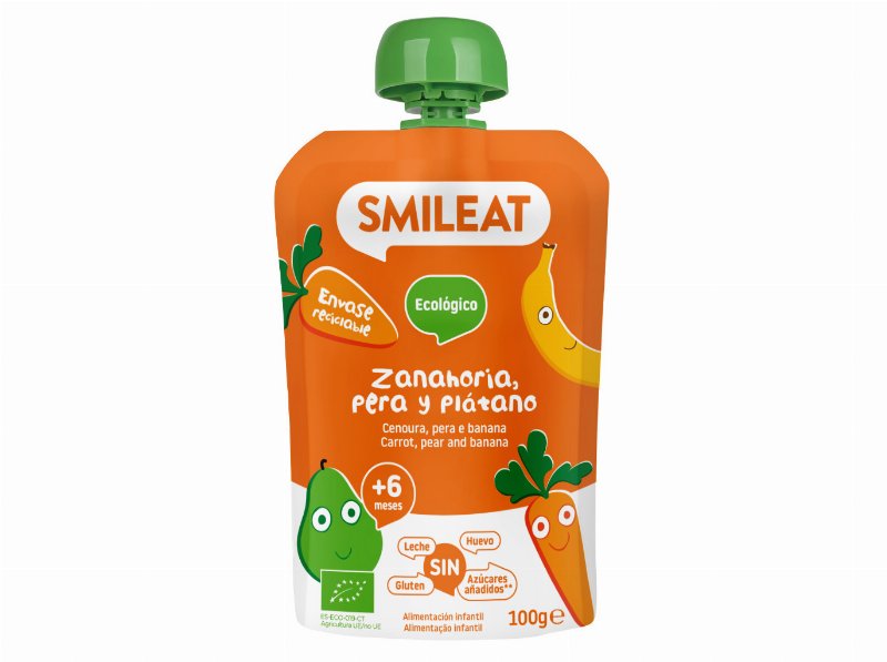 Saqueta Fruta Smileat Bio Cenoura Pêra Banana 100 g