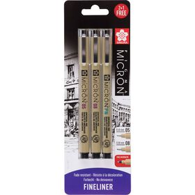 Marcadores Pigma Micron Ponta Fina E Ponta Pincel Sakura 3 Un