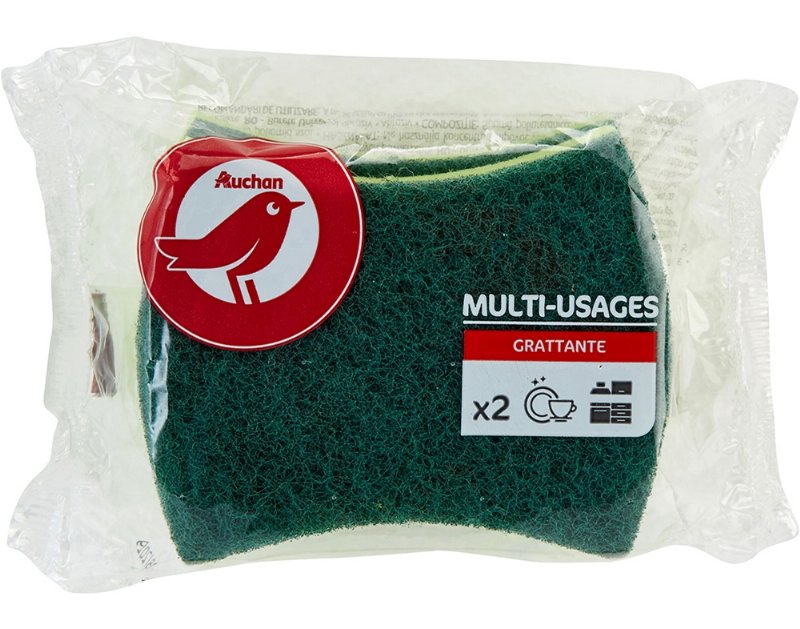 Esponja Auchan Com Fibra Verde 2Un