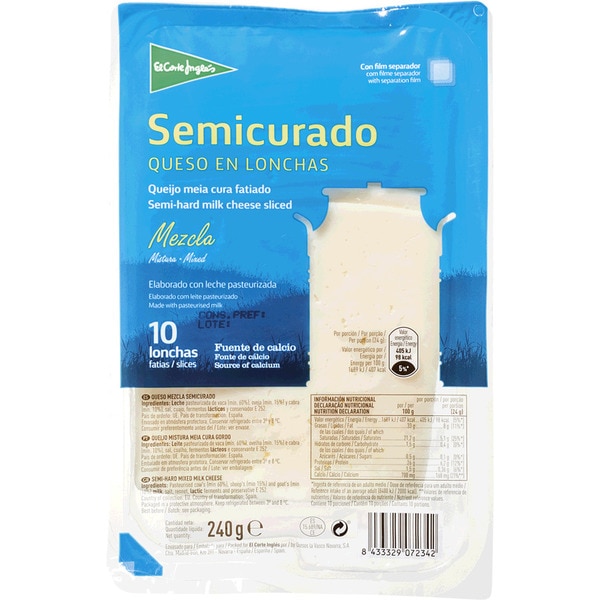 Queijo De Espanha Meia Cura Em Fatias 240 g