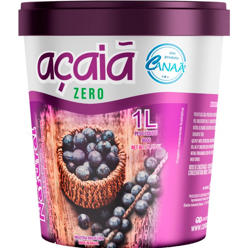 Açaiã Creme De Açaí Natural Zero 1 l