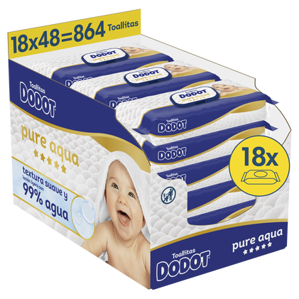Toalhitas Bebé Aqua Pure 18X48Un Dodot 864Un