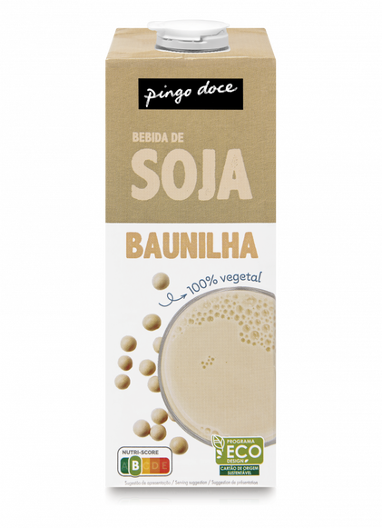 Bebida Vegetal De Soja E Baunilha Pingo Doce 1L