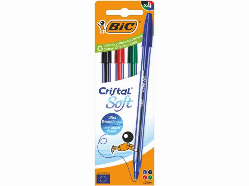 Esferográfica Soft Bic Sortido 4 Unidades