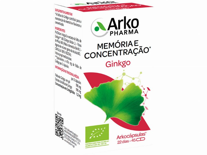 Suplemento Arkopharma Ginkgo 45 Capsulas