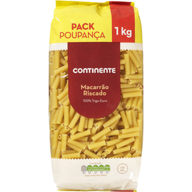 Massa Macarrão Riscado Pack Poupança Continente 1 kg