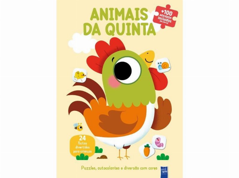 Livro Puzzles Autocolantes E Diversão Com Cores Animais Da Quinta