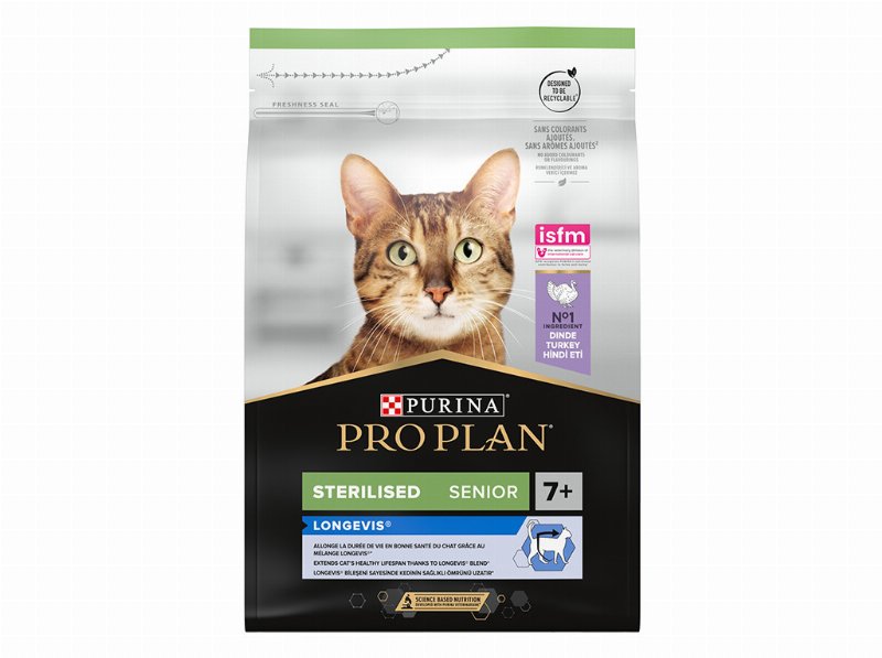 Ração Para Gato Pro Plan Esterilizado +7 Com Peru 3 kg