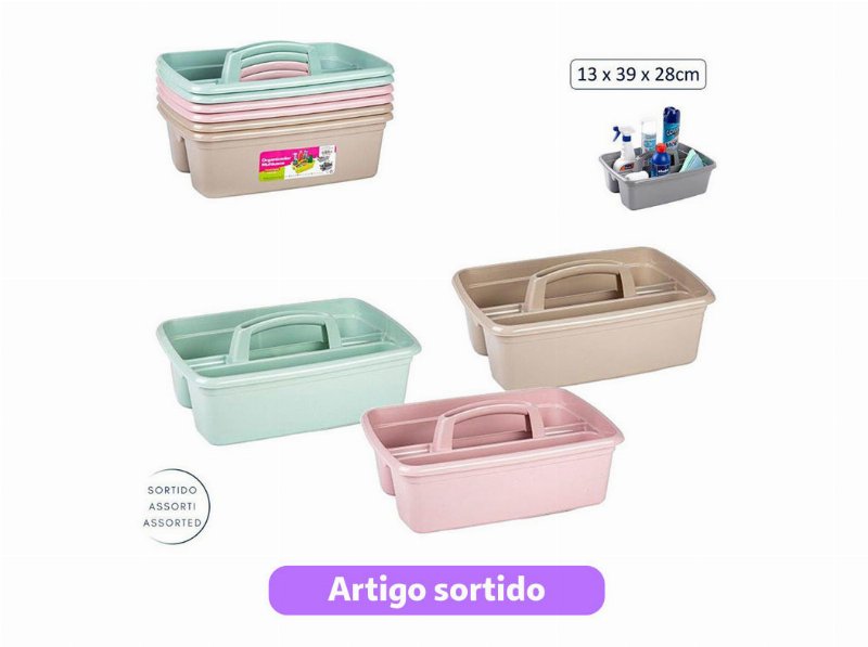 Organizador Plasticforte Plástico Multiusos 28X13X39Cm Cores Sortidas