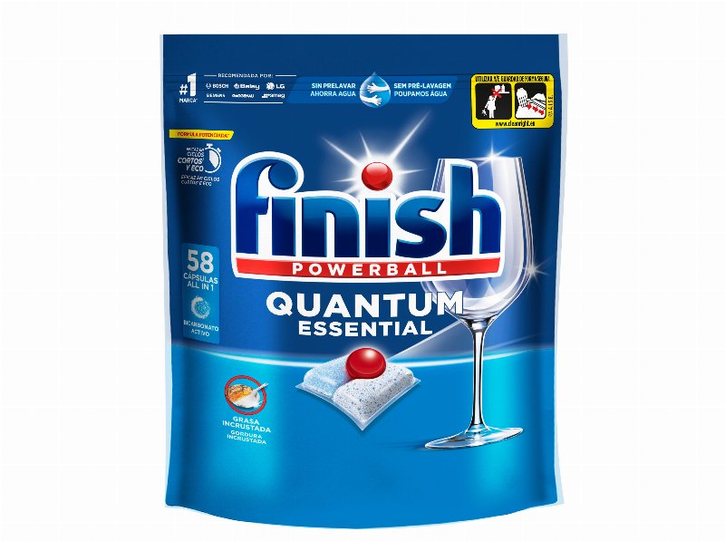 Detergente Máquina Loiça Finish Quantum Essential 58P