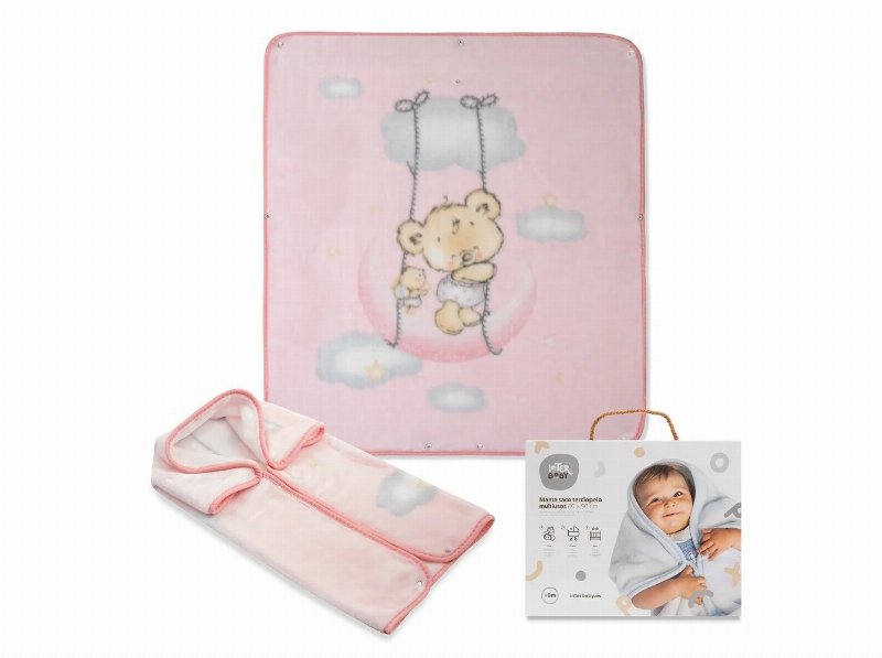 Manta Saco Interbaby Terciopelo Rosa 80X90Cm