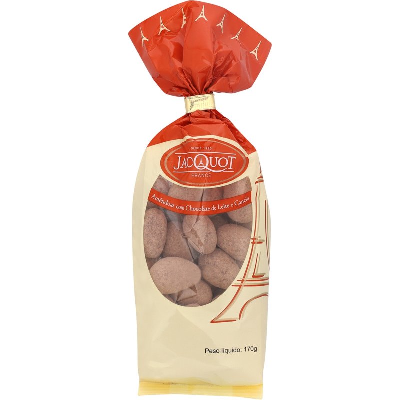 Amêndoas Cobertas De Chocolate De Leite E Canela 170 g