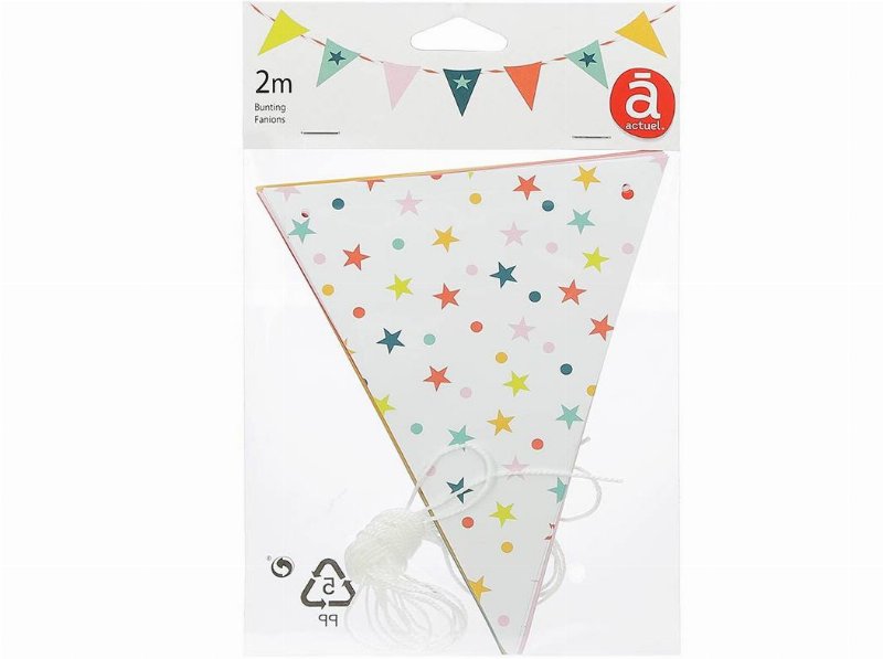 Bandeirolas Papel Actuel Estrelas Multicor
