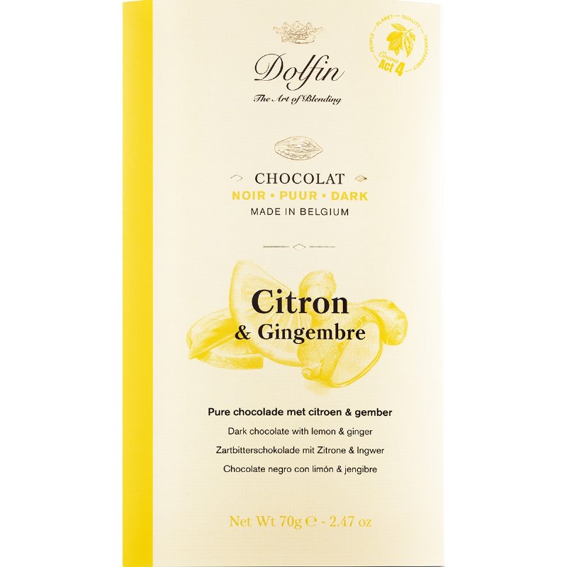 Chocolate Preto Com Limão E Gengibre 70 g