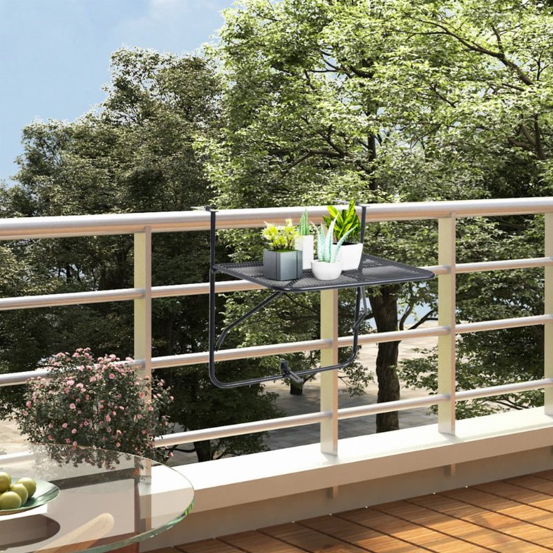 Hkh Mesa Para Varanda 60X40 Cm Aço - Preto