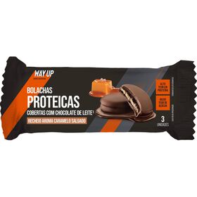 Bolacha Proteína Com Recheio Caramelo Salgado E Cobertura Chocolate De Leite Way Up 54 gr