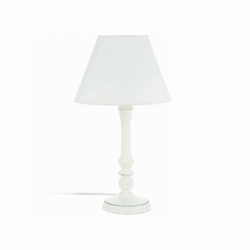Candeeiro De Mesa Madeira Branco