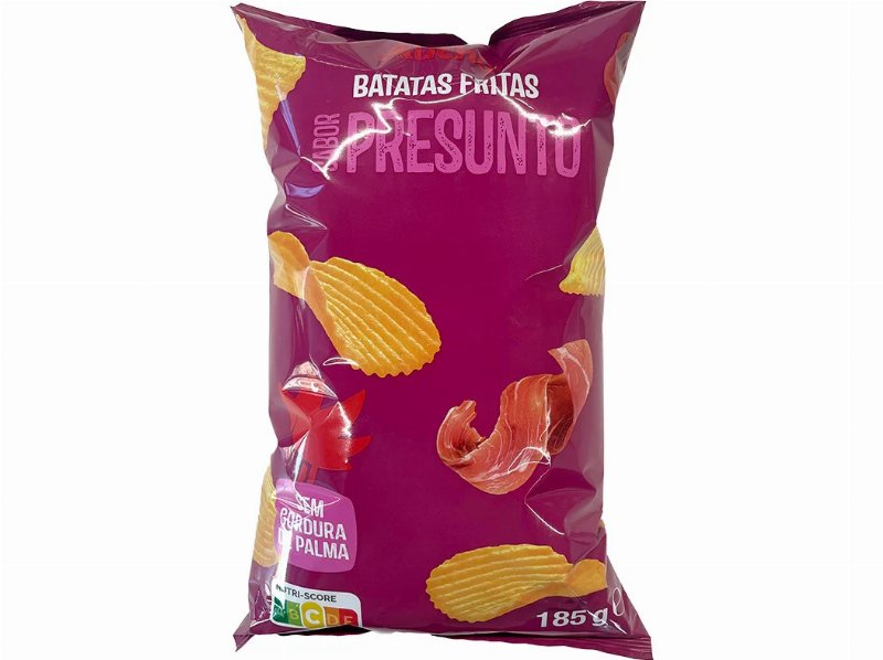 Batatas Auchan Fritas Onduladas Sabor Presunto 185 g