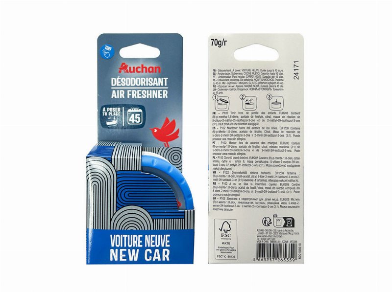 Ambientador Auto Auchan Lata Novo Carro