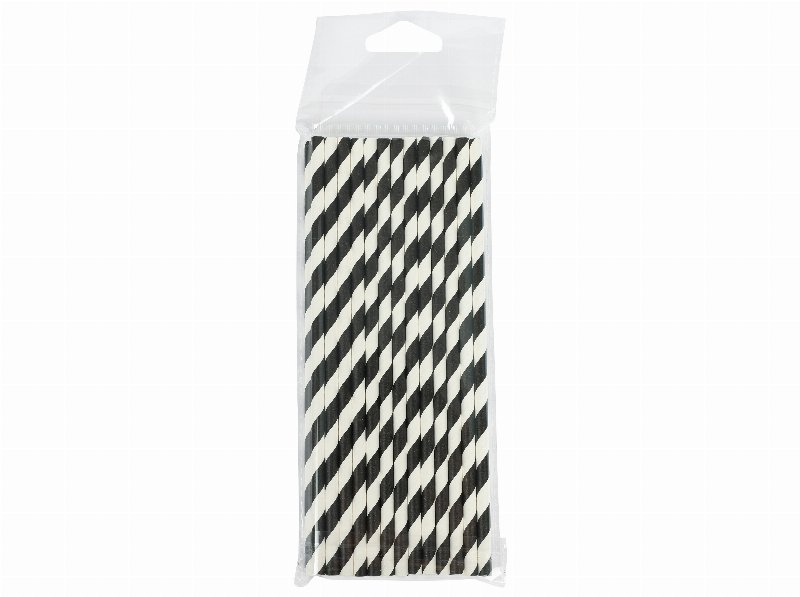 Conjunto 25 Palhinhas Pretas Cartão Actuel