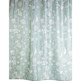 Cortina De Banho Poliéster 200X180Cm Verde Kasa