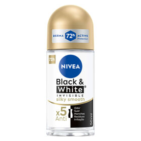 Desodorizante Roll On Black & White Silky Smooth Nivea 50 ml