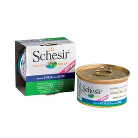 Comida Húmida Para Gato Júnior Frango E Aloé Lata Schesir 85 g