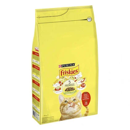 Comida Seca Para Gato Com Vaca E Frango Purina Friskies 4Kg