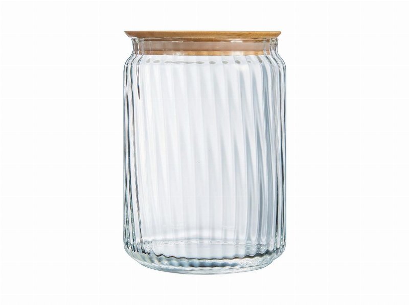 Frasco De Vidro Luminarc Com Tampa De Bambu 1 l