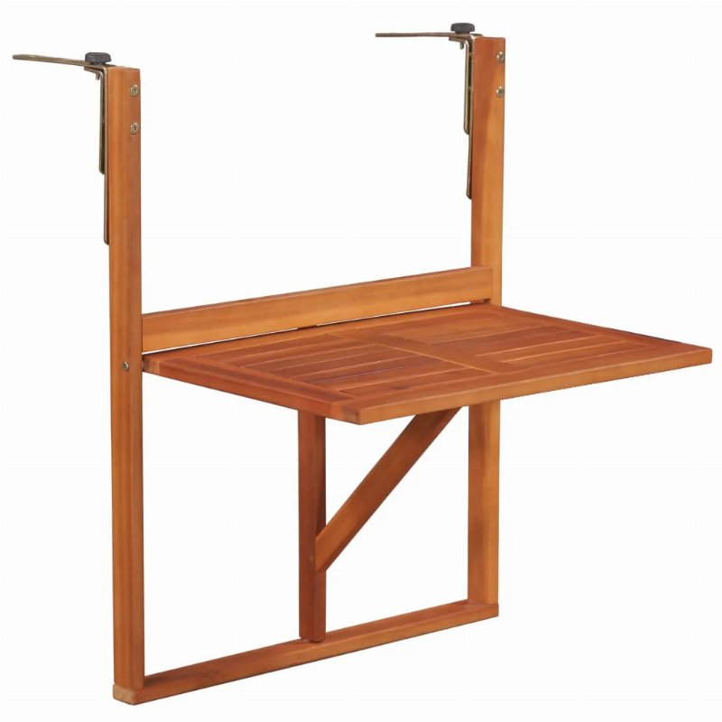 Hkh Mesa De Varanda Suspensa 64,5X44X80 Cm Madeira De Acácia Maciça - Marrom