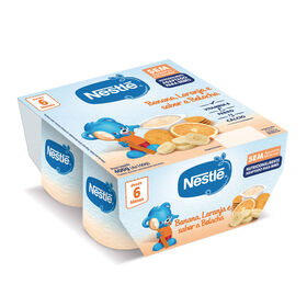 Iogurte Bebé Banana, Laranja E Bolacha +6 Meses Nestlé 400 gr (4 Un)
