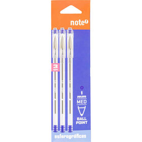 Conjunto 3 Esferográficas De Tinta Azul Note!
