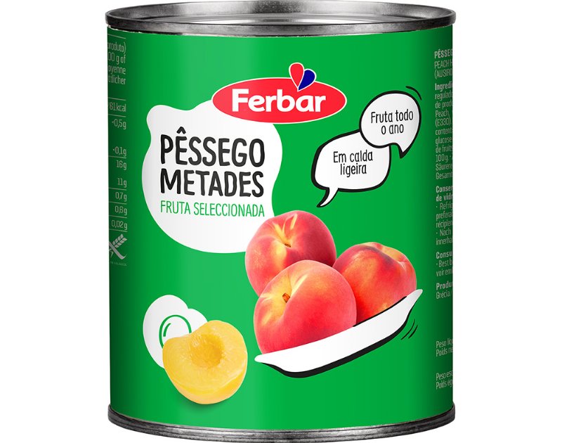 Pêssego Ferbar Metades 810 A 860 g