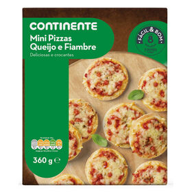 Mini Pizzas Queijo E Fiambre Continente 360 gr