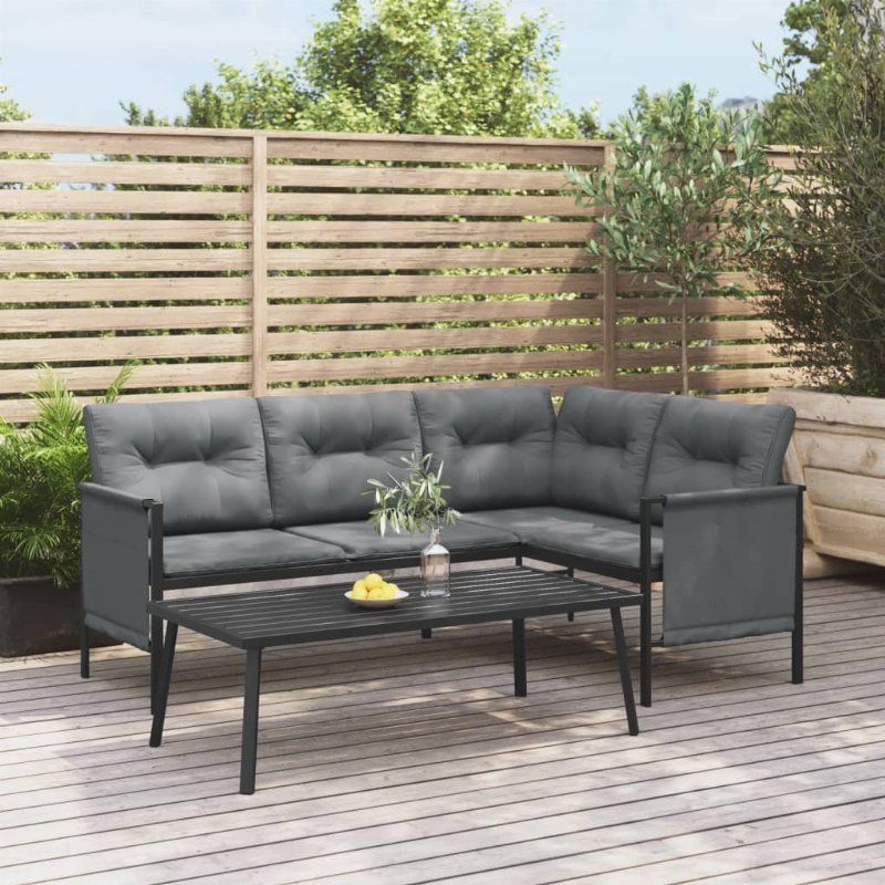Hkh Mesa De Centro De Jardim 110X55X35 Cm Aço - Antracite
