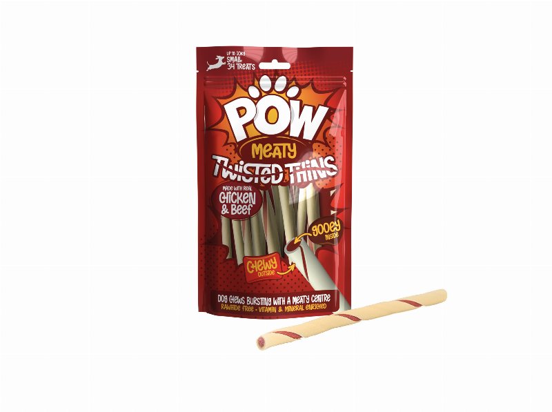 Snack Cão Pow Twisted Thins Frango/Vaca 200 g