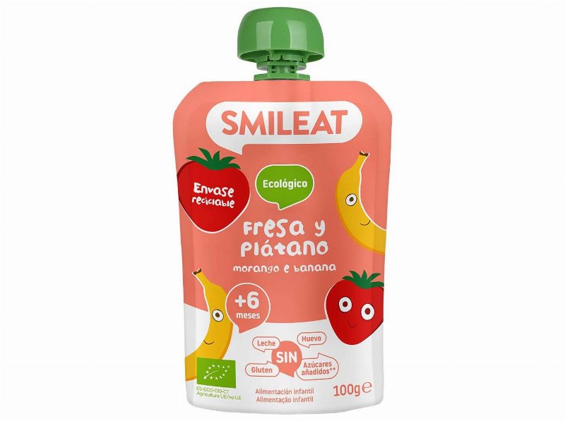 Saqueta Fruta Smileat Bio Morango E Banana 100 g