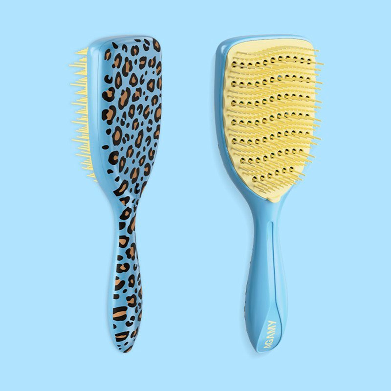 Escova De Cabelo Desembaraçadora Leopardo Azul 1 unidade
