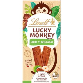 Tablete De Chocolate Com Avelã Lucky Monkey Lindt 100 gr