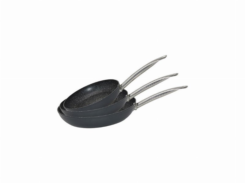 Conjunto De 3 Frigideiras Actuel Em Alumínio Preto 24/28/32 Cm