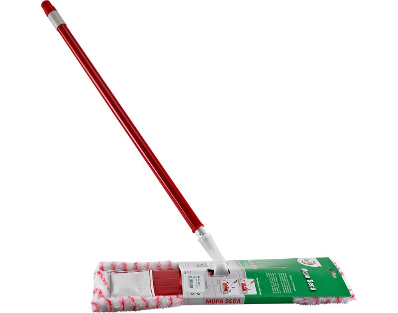 Mopa Seca Com Cabo Extensível Fapil Vermelho E Branco 45Cm