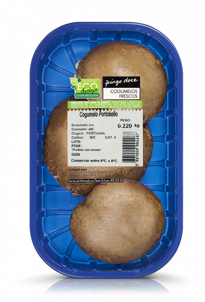 Cogumelos Portobello Grandes Embalados Pingo Doce 0.22Kg