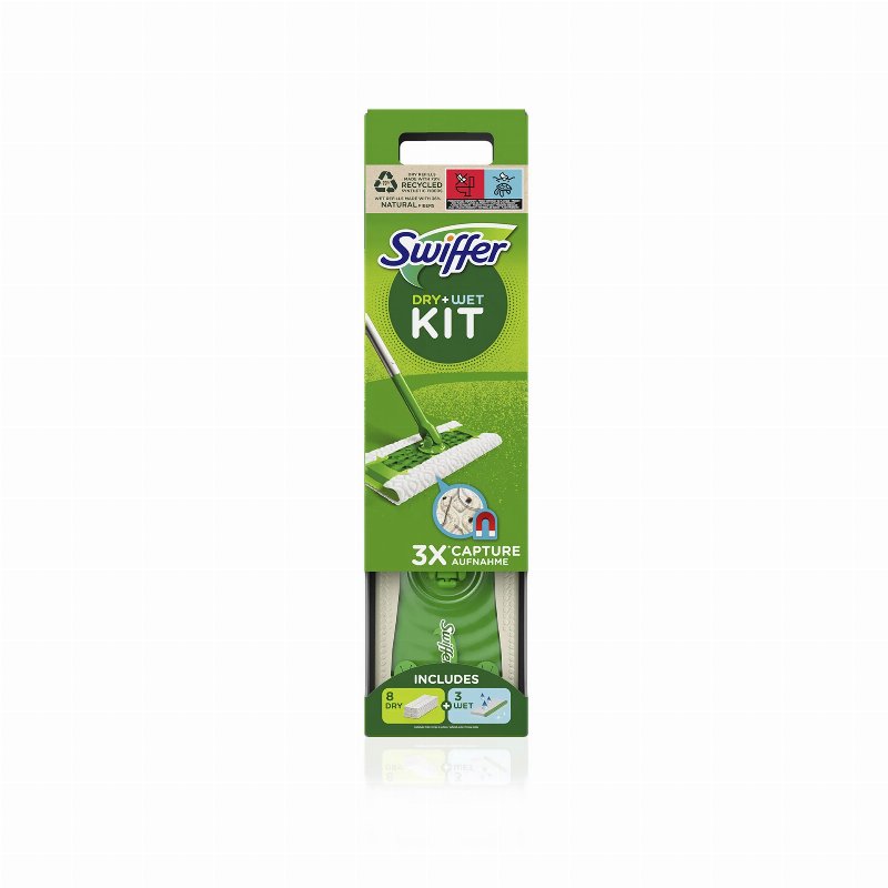 Swiffer Starter Kit Duplo Mopa + 8 Panos + 3 Húmidos
