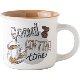 Caneca 360 ml Vintage Good Coffee Branca Kasa